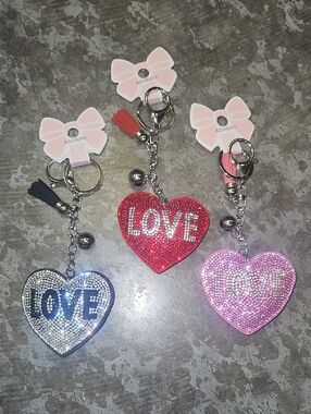 Rhinestone Heart 'LOVE' Keychain Nwt
